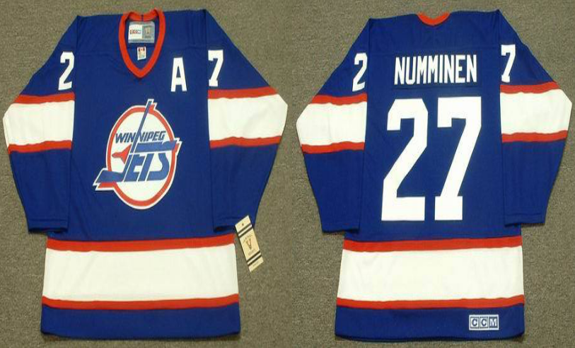 2019 Men Winnipeg Jets #27 Numminen blue CCM NHL jersey